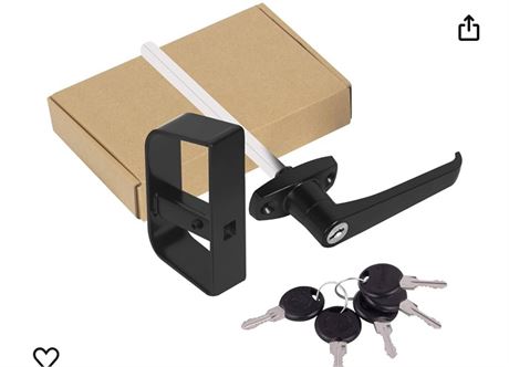 Shed Door Latch L-Handle Lock Kit with 5 Keys, BTEOBFY 5-1/2" Stem Storage Barn