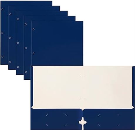 Two Pocket Portfolio Folders, 50-Pack, Blue, Letter Size Paper Folders, by Bette