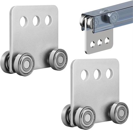 PACK OF 2 , 2Pcs 4 Wheel Trolley Assembly Rollers Four Bearing Trolley