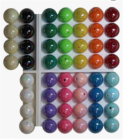 20mm Bulk Mix of 52 AB Miracle Style Solid Acrylic Chunky Bubblegum Beads 13 Col