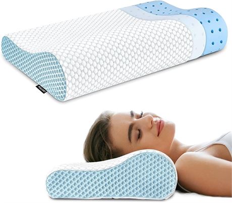 Memory Foam Pillows Neck Pillow for Sleeping, Ergonomic Contour Cervical Pillow