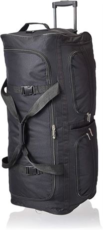 Rockland PRD336 Luggage Rolling Duffle Bag, Black, Large, 36-Inch