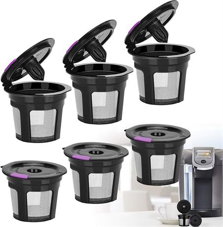 6 Packs - Reusable K Cup, LivingAid Reusable K Cups 2.0 Coffee Filter Coffee Sta