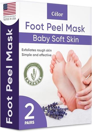 Foot Peel Mask - Foot Mask 2 Pack for Baby Feet and Remove Dead Skin - Baby Foot