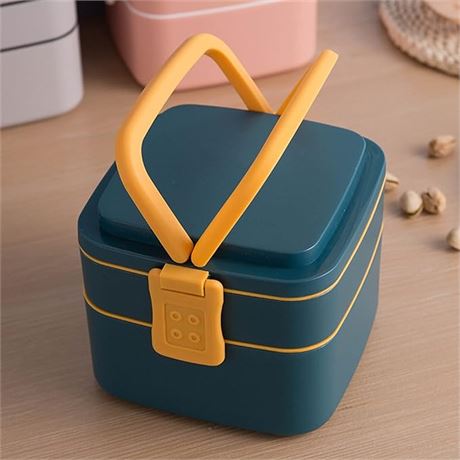 Bento Box Adult Lunch Box Double-Layer Portable Lunch Box with Lid Bento Box