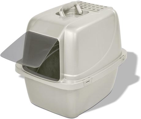 Van Ness Pets Odor Control Large Enclosed Cat Litter Box, Hooded, Pearl, CP6, Co