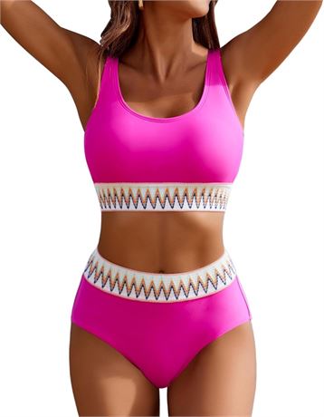 XL, AI'MAGE Women's Bikini Sets High Waisted Two Piece Sporty Swimsuits High Cut