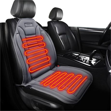 Sojoy Heated Seat Cushion Universal 12V Car Seat Heater Heated Cover Warmer Pad