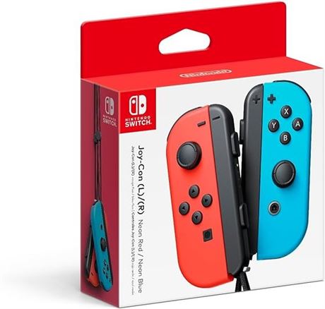 Nintendo Switch Joy-Con Left & Right Controllers, Neon Red/Neon Blue