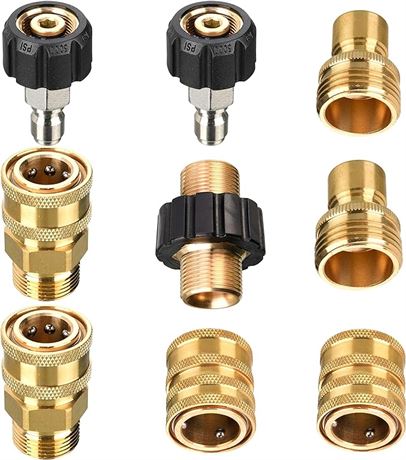 Tool Daily Pressure Washer Adapter Set, M22 to 3/8 Inch Quick Connect, 3/4 Inch