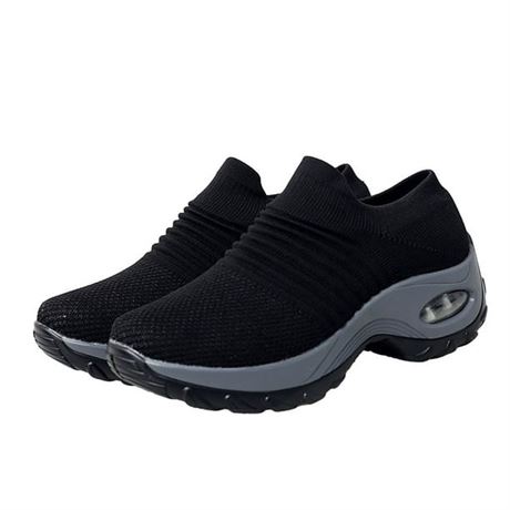 Women's Walking Shoes Sock Sneakers Slip on Mesh Platform Air Cushion Athletic