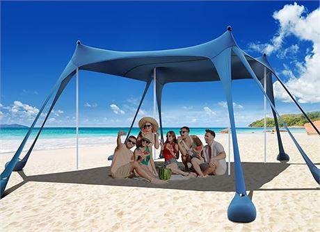 Beach Tent, Beach Canopy Tent Sun Shade with Beach Bla...