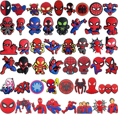 Superhero Charms for Clog Shoes Decoration 49PCS Cartoon Shoe Charms Accessories for Kids Boys Girls Party Favor