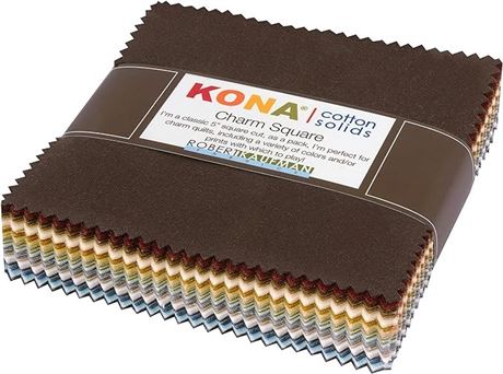 Kona Cotton Solids Neutral Charm Square85 ,  5-inch Squares Charm Pack Robert