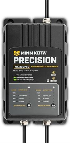 Minn Kota 1832201 MK-220PCL On-Board Precision Battery Charger - 2 Bank, 10 Amps