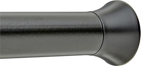 Amazon Basics Tension Curtain Rod, Adjustable 24-36" Width - Black, Classic Fini