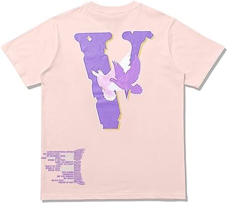 XL,Men's T-Shirt Hip Hop V Printed Graphic Short Sleeve Shirt Cotton Crew Neck