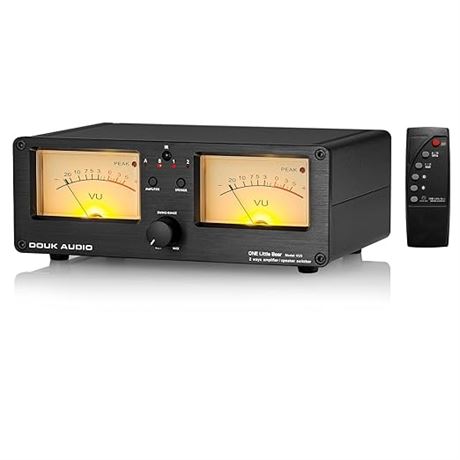 Douk Audio VU3 Dual Analog VU Meter, 2-Way Amplifier/Speaker Switch, Audio Switc