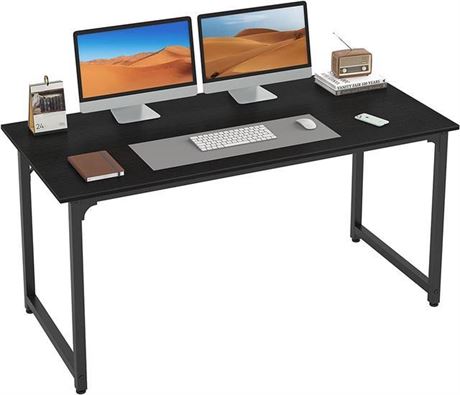 Flrrtenv 55 Inch Computer Desk, Gaming Desk with Sturdy Metal Frame, Writing Tab
