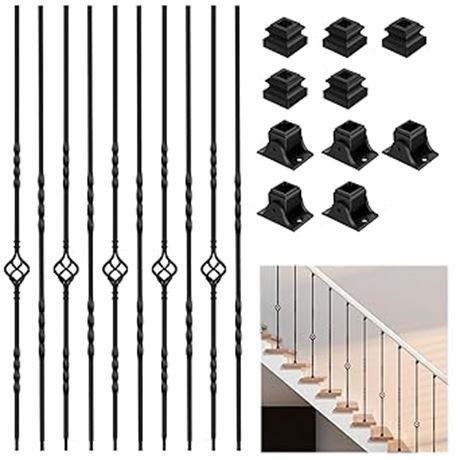 30 PACK Iron Balusters for Staircases and Decks-Decorative Metal Baluste