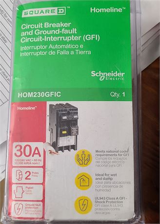 Square D - HOM230GFIC Homeline Circuit Breaker, 30-Amp, 120/240V, 2-Pole
