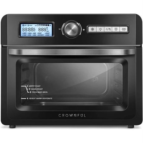 CROWNFUL 19 Quart Air Fryer Toaster Oven Convection Roaster 10-in-1 Countertop