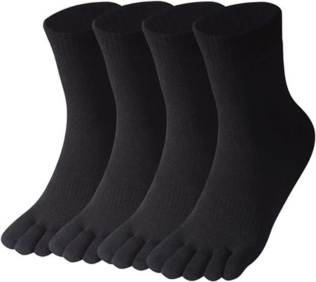 4 Pairs, ONE SIZE - Bencailor Women's Toe Socks Five Toe Socks Crew Cotton Finge