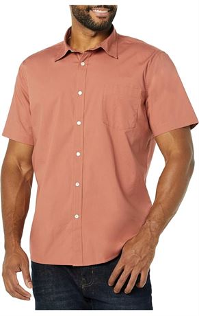 Size L, Goodthreads Mens Standard-fit Short-Sleeve Stretch Poplin Shirt