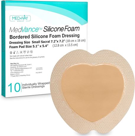 size small sacral 7.2x7.2 ,MedVance TM Silicone - Sacral Bordered Silicone Adhesive Foam wound Dressing