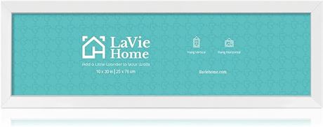 1 Pack, 8"x24" - LaVie Home Picture Frame White, Panoramic Picture Frame for Wal