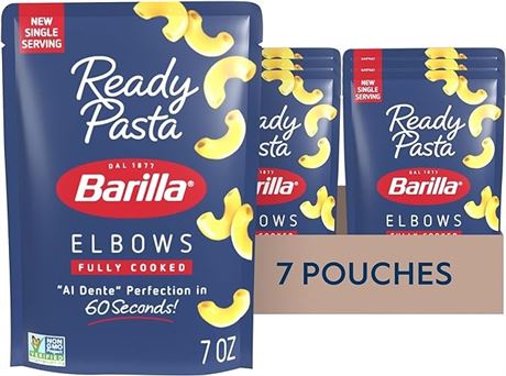 BARILLA Ready Pasta, Elbows, 7 oz. Pouch (pack of 7)