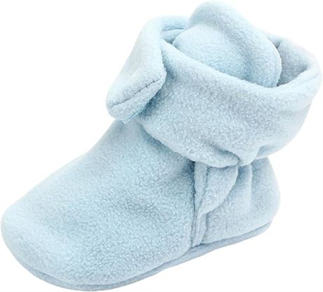 0-6M, Baby Fleece Booties Newborn Warm Slippers Toddler Cozy Winter Boots