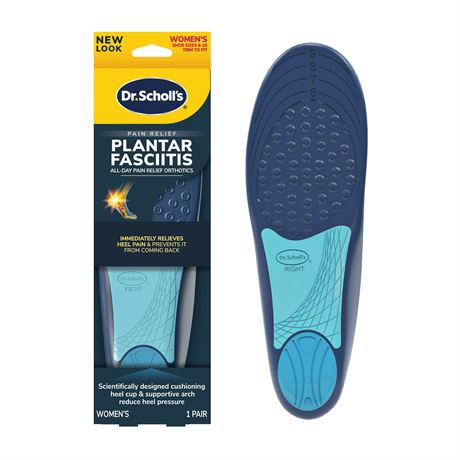SIZE: 8-13 Dr. Scholl’s Plantar Fasciitis Pain Relief Orthotic Insoles, Men's