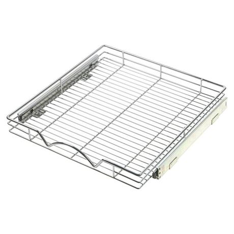 21"D x 20"W - Pull Out Sliding Steel Wire Under Cabinet Drawer Organizer Chrome,