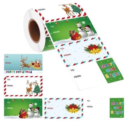 500 Pcs Christmas Gift Tags Stickers