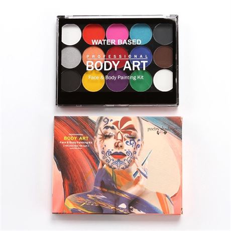 Body Painting Face Paint , 15 Washable Colours with Brush