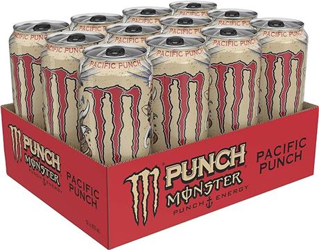 Monster Energy Punch, Pacific Punch, 473mL Cans, Pack of 12