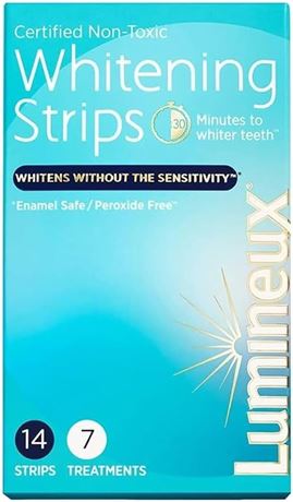 pack of 2,14 strips in each Lumineux Teeth Whitening Strips 7 Treatments - Enamel Safe - Whitening Without The Sensitivity - Dentist Formulated & Certified Non-Toxic