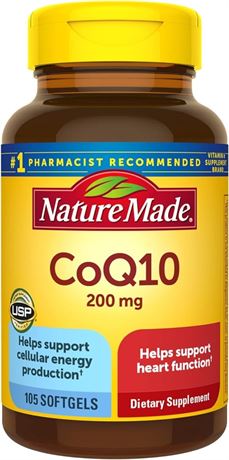 Nature Made CoQ10 200mg,105 Softgels Exp June 2026