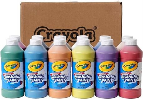 12 PACK Crayola Assorted Paint Washable Paint Bottle