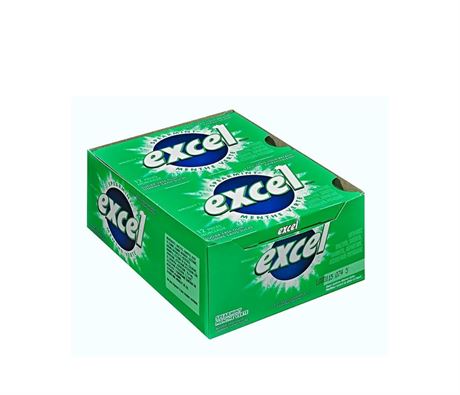 BB 12/14/24 Excel Spearmint Sugar-Free Gum - 12 Pack