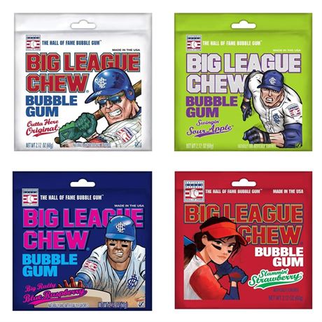Big League Bubble Gum Variety Pack, 4 Flavors BB 10/13/2024