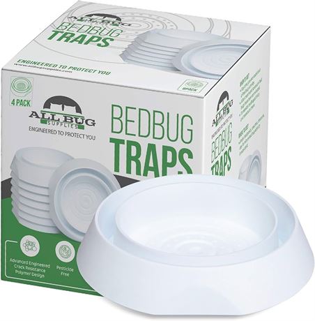 4 Pack - Bed Bug Trap | Eco Friendly Bed Bug Interceptors for Bed Bugs