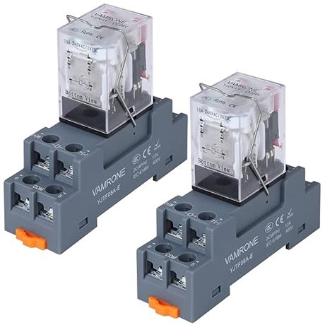 VAMRONE Electromagnetic Power Relay, 8-Pin 10 Amp 24V Dc Relay Coil (PACK OF 4)