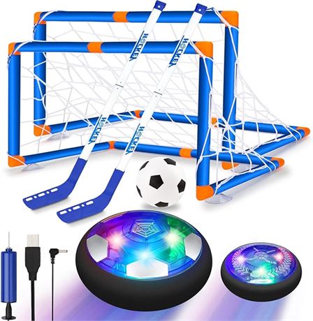 AJATA Hover Hockey Soccer Ball Set - 3-in-1 Rechargeable Boys Toys Hover Soccer