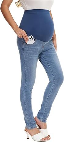 Small, HOFISH Women's Support Skinny Jeans Over The Belly Utimate Comfort