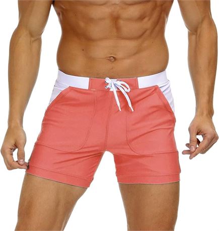 Size: 34 - MAGNIVIT Men's Swimwear Swimsuits Solid Basic Long Swim Sport Trunks