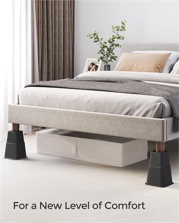 Bed Risers, 4-Pack Furniture Risers, Heavy Duty Bed Lifts
