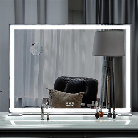 BEAUTME Large Vanity Mirror with Lights  Lighted Tabletop/Wall