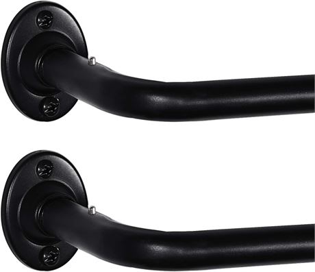 2 Pack, 86 to 120 inch - Black Wrap Curtain Rods for Windows Curtain Rod Wrap Ar